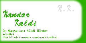 nandor kaldi business card
